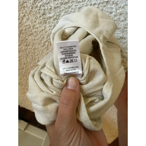 NWT Women's Hunter & Brown Beige Linen Blend Wide Leg Jumpsuit S - Picture 6 of 7